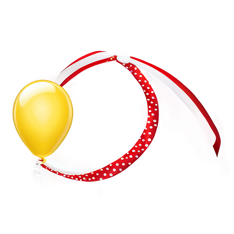 Yellow Balloon With Ribbon Png 52