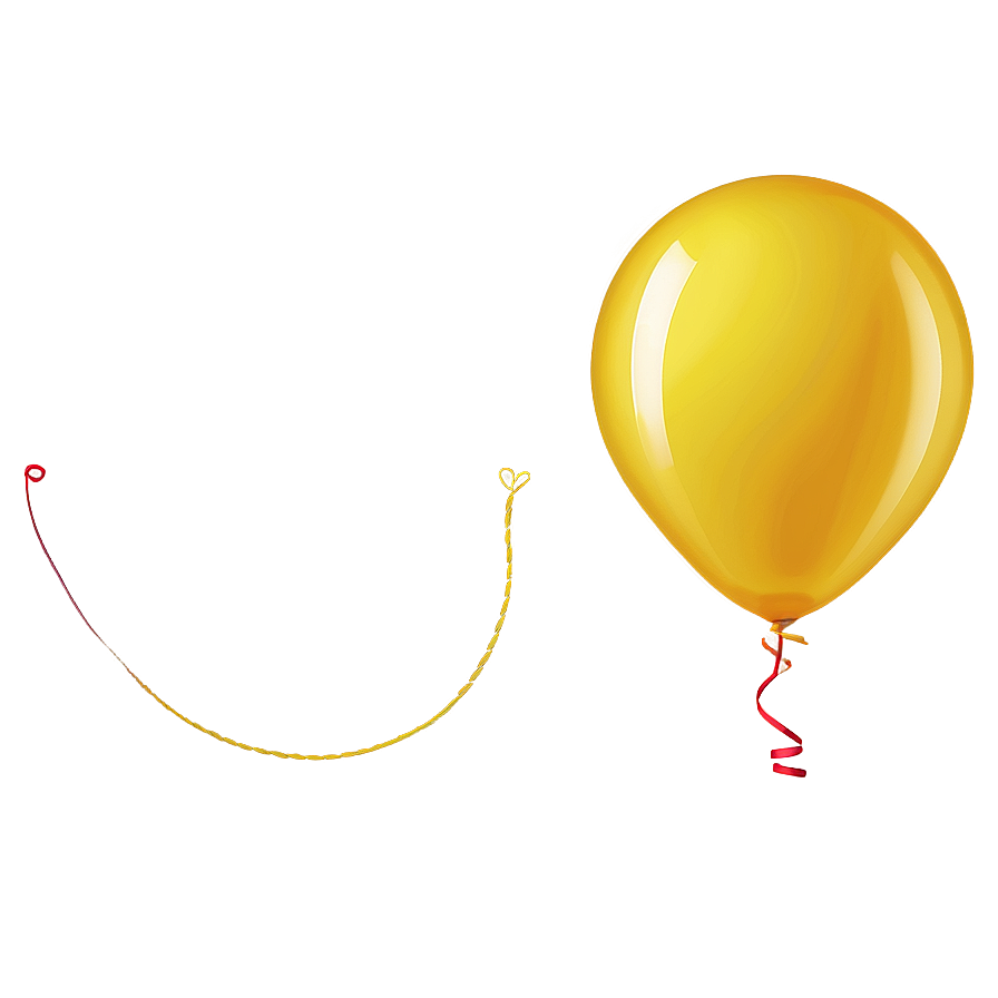 Yellow Balloon With String Png Mnx90