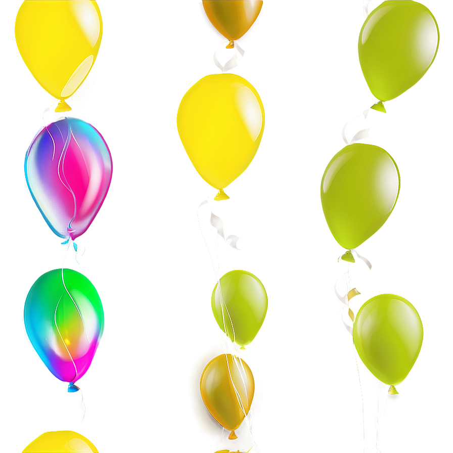 Yellow Balloons Png Acj