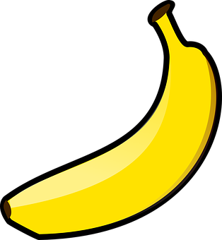 Yellow Banana Vector Art