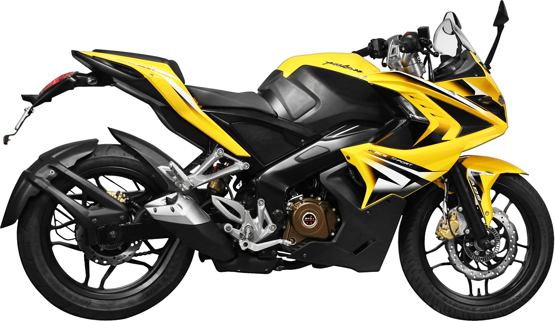 Yellow Black Bajaj Pulsar Sports Bike