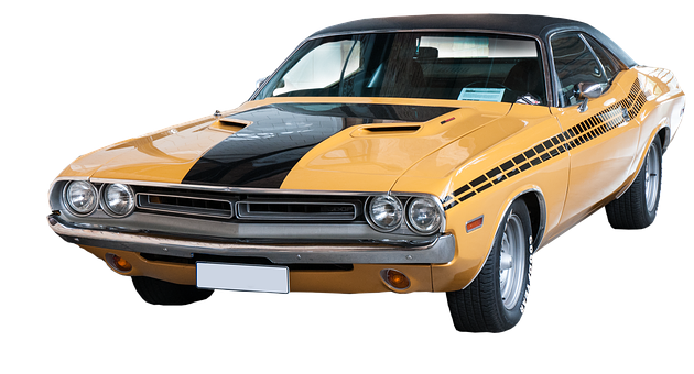 Yellow Black Classic Muscle Car