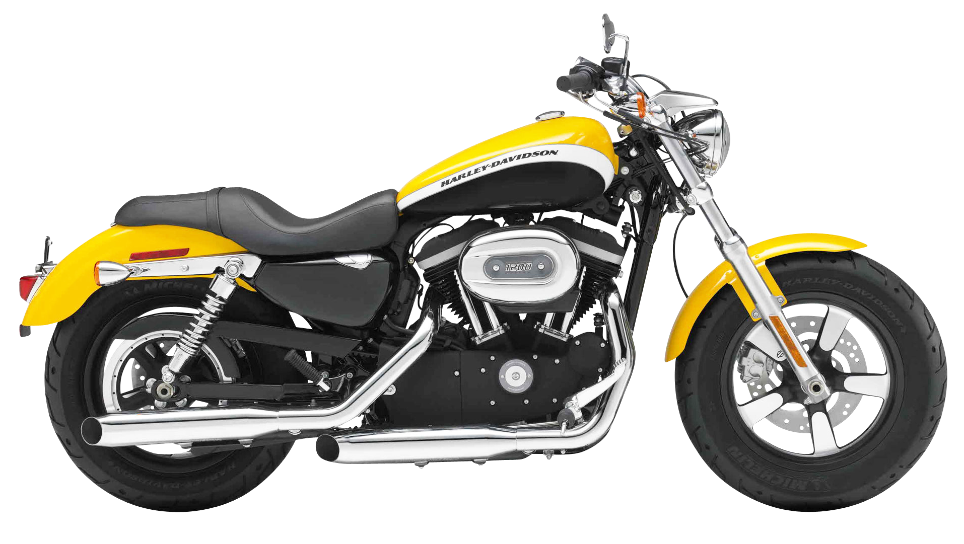 Yellow Black Harley Davidson Motorcycle