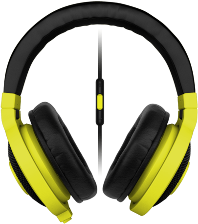 Yellow Black Over Ear Headphoneswith Mic