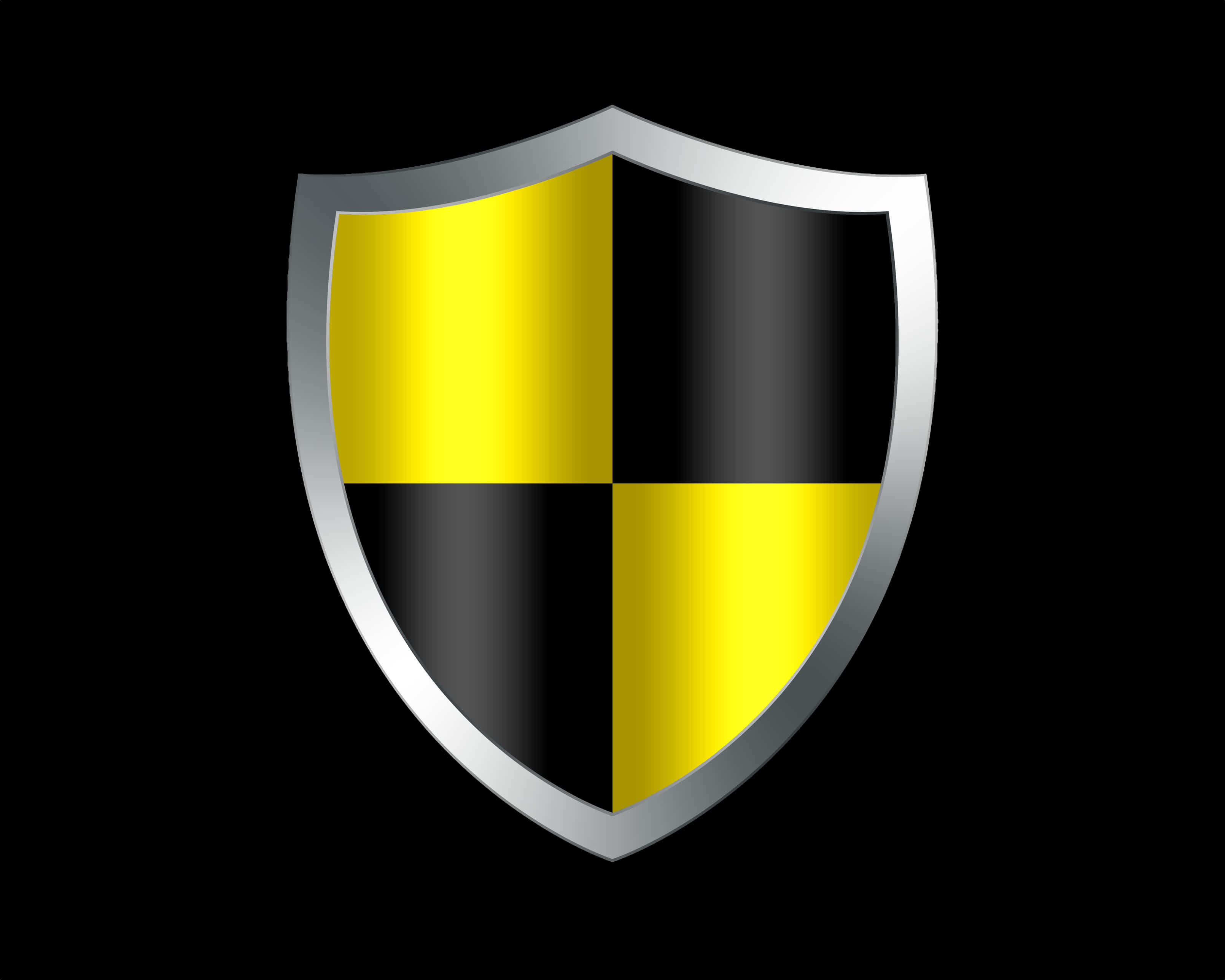 Yellow Black Quartered Shield