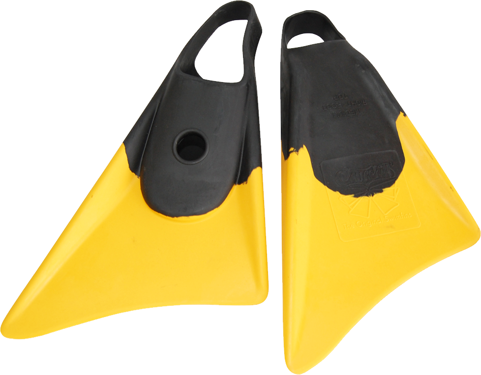 Yellow Black Swim Fins Isolated