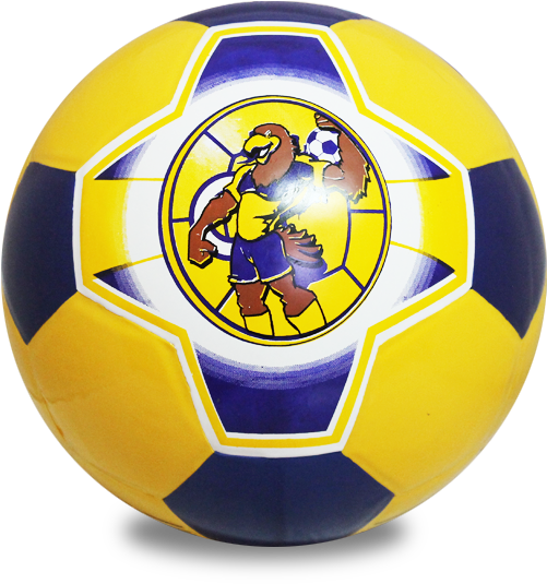 Yellow Blue Animated Eagle Soccer Ball