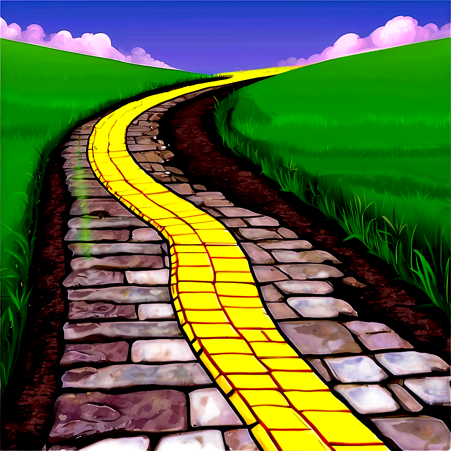 Yellow Brick Road Map Illustration Png 06262024