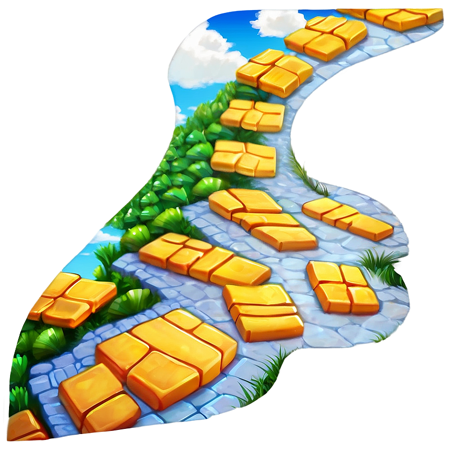 Yellow Brick Road Under Blue Sky Png Aql