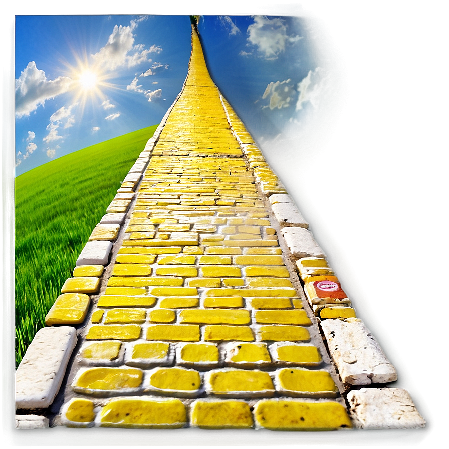 Yellow Brick Road Under Blue Sky Png Mqm