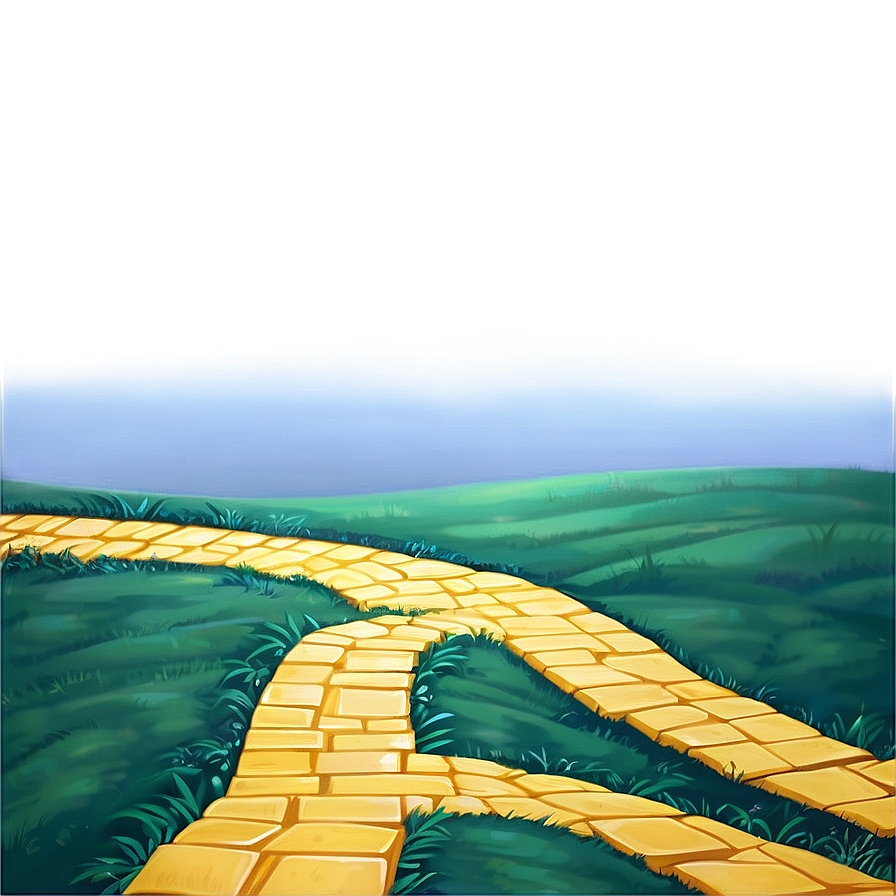 Yellow Brick Road Under Blue Sky Png Ruv