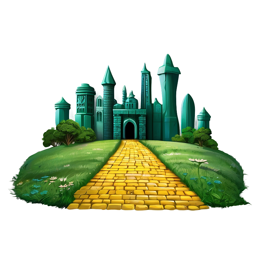 Yellow Brick Road With Emerald City Background Png Gqa