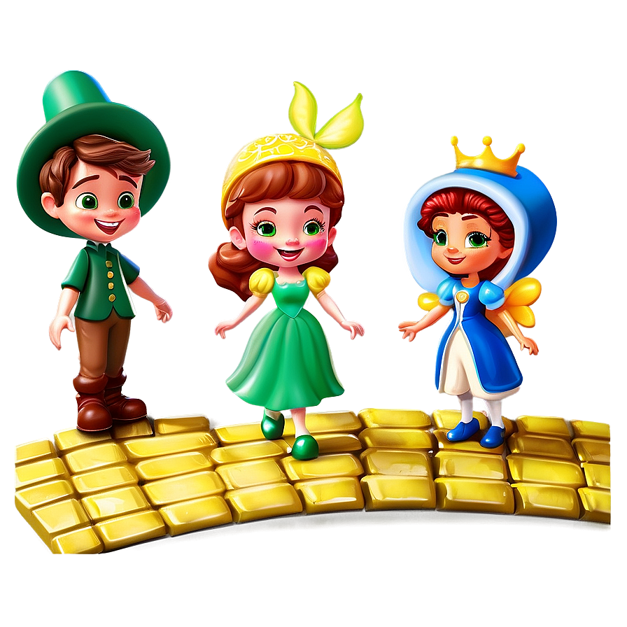 Yellow Brick Road With Fairy Tale Characters Png Hco6