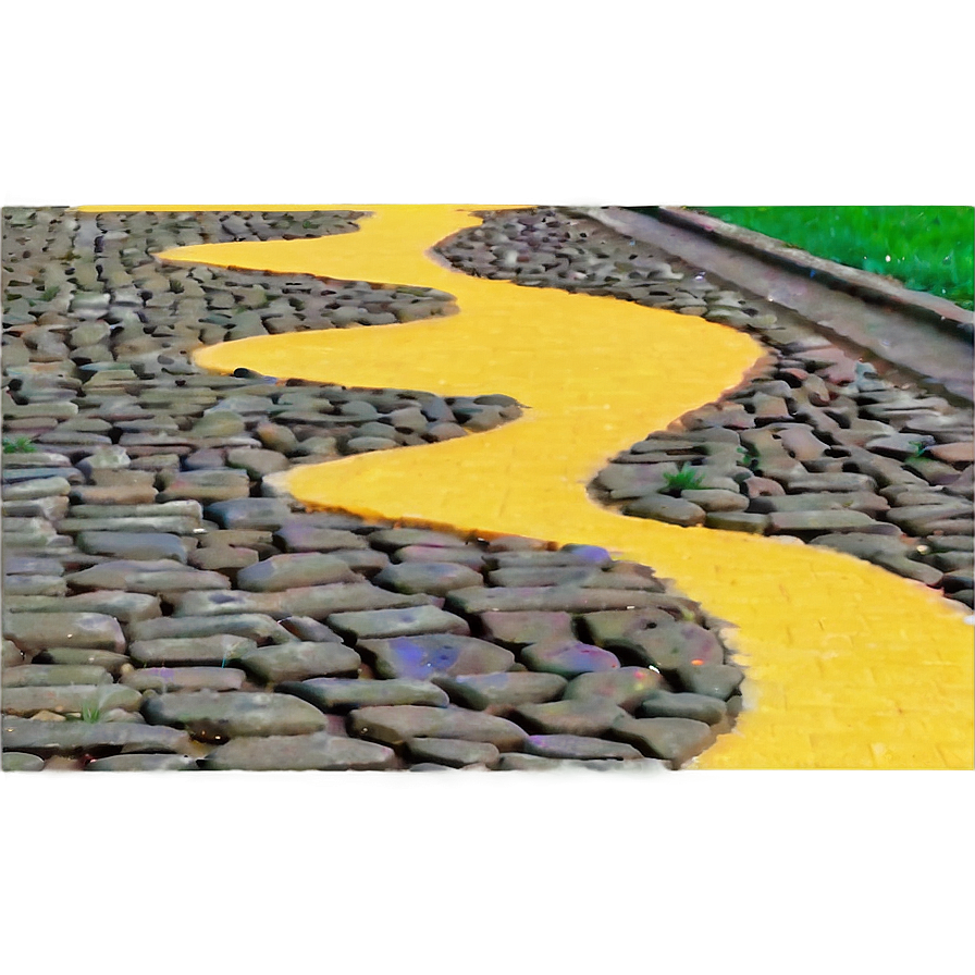 Yellow Brick Road With Footprints Png Hwl