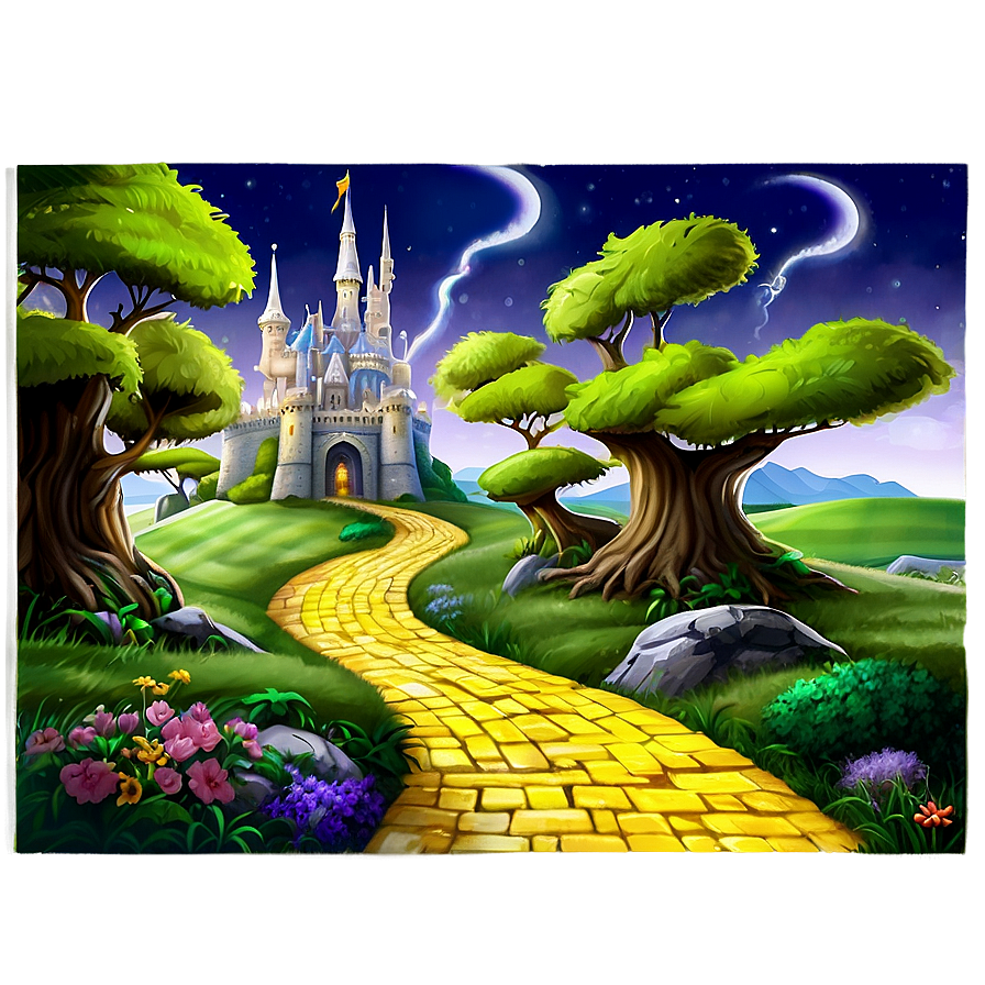 Yellow Brick Road With Wizard's Castle Png 06262024