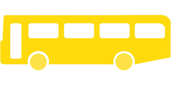 Yellow Bus Silhouette Graphic