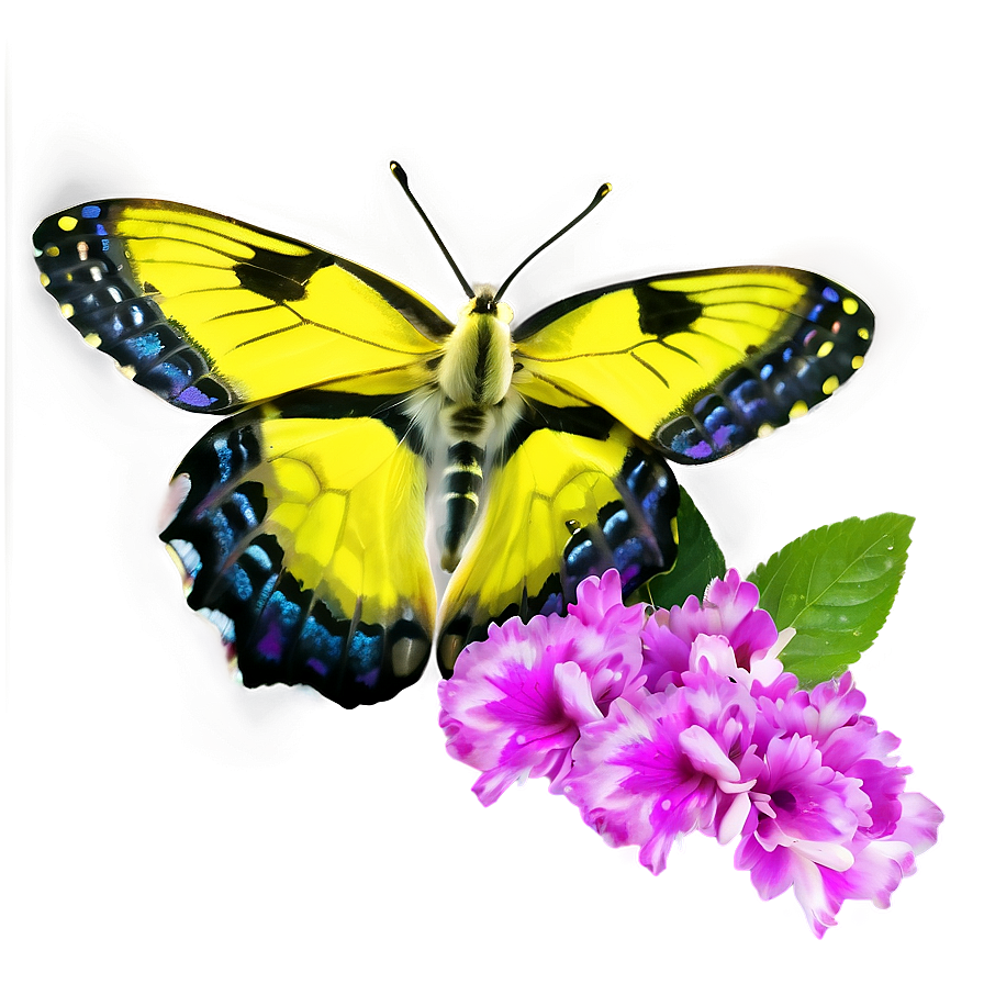 Yellow Butterfly Close-up Png Sig60