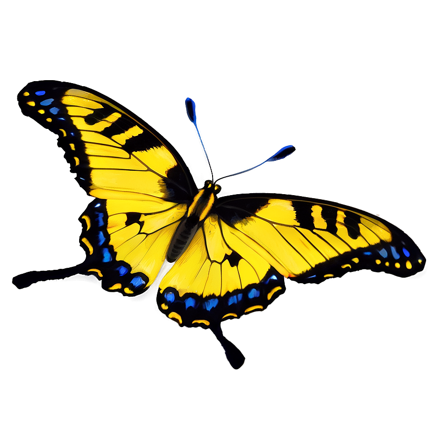 Yellow Butterfly In Nature Png 89