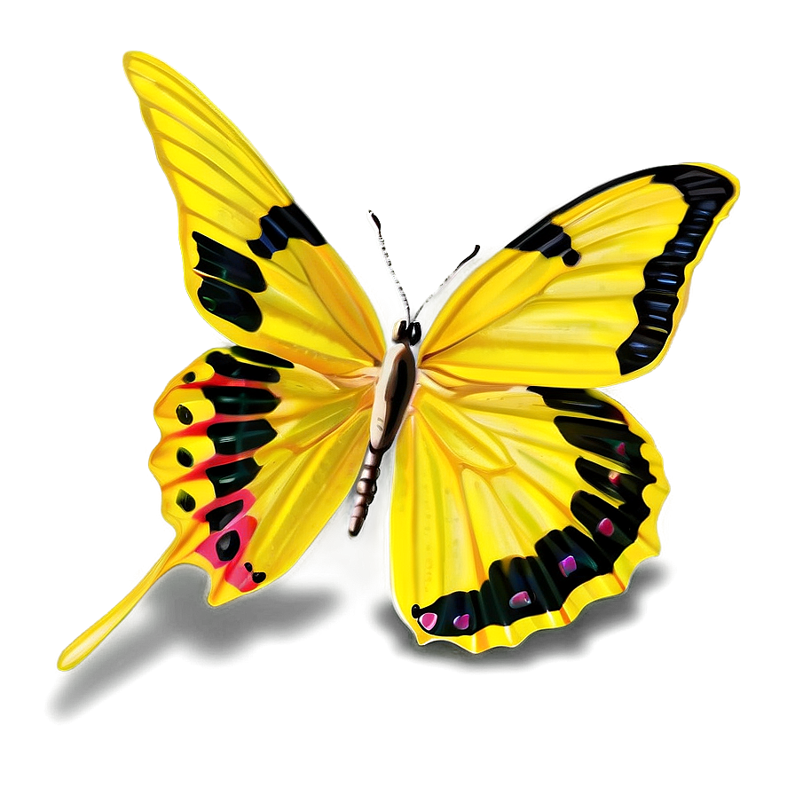 Yellow Butterfly On Flower Png Fob99