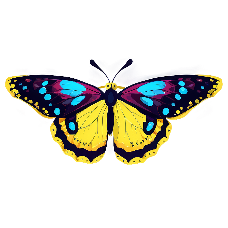 Yellow Butterfly Outline Png Ohd