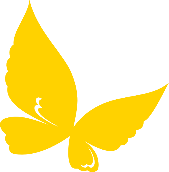 Yellow Butterfly Silhouette Graphic