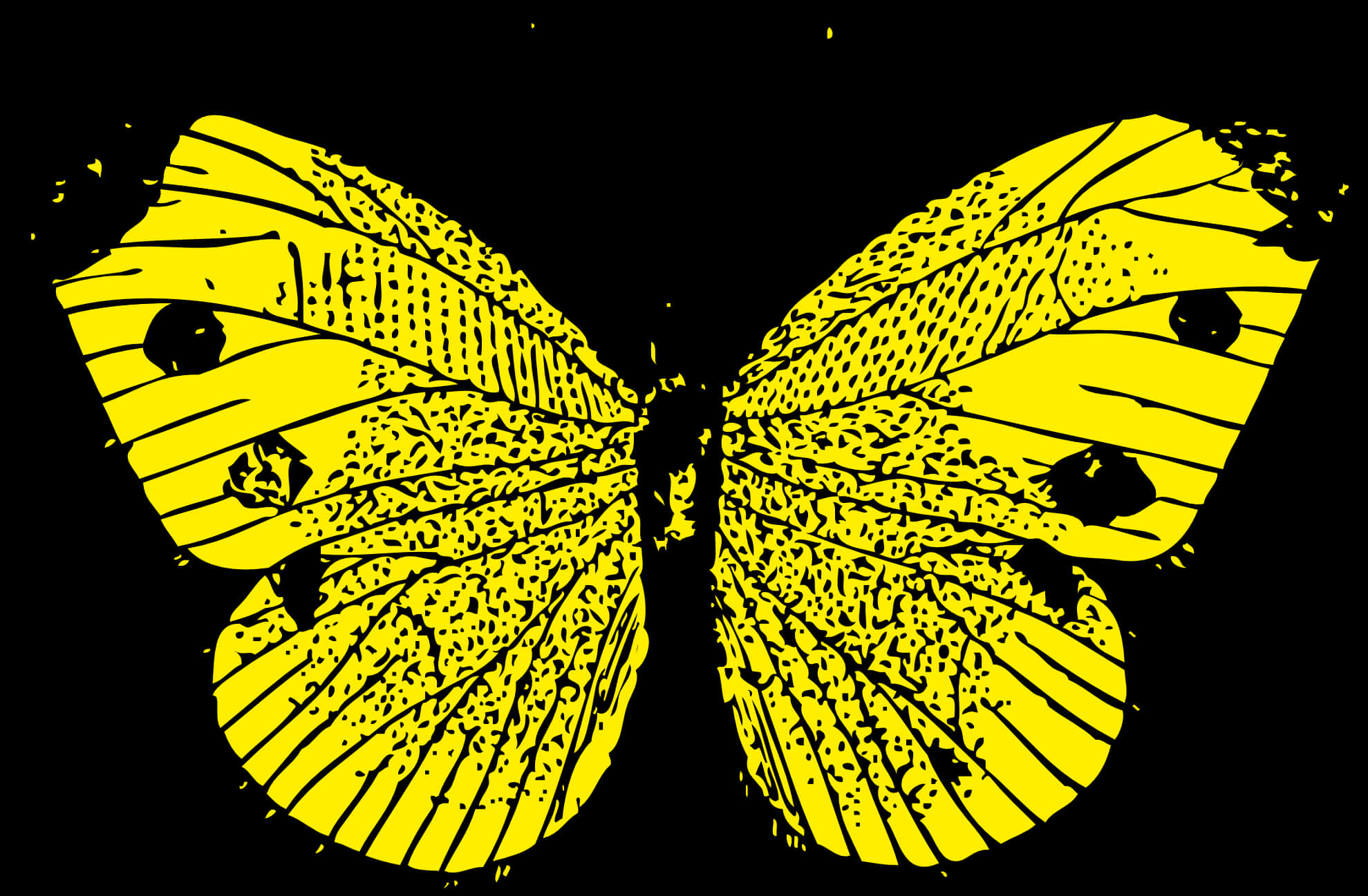 Yellow Butterfly Silhouette Graphic