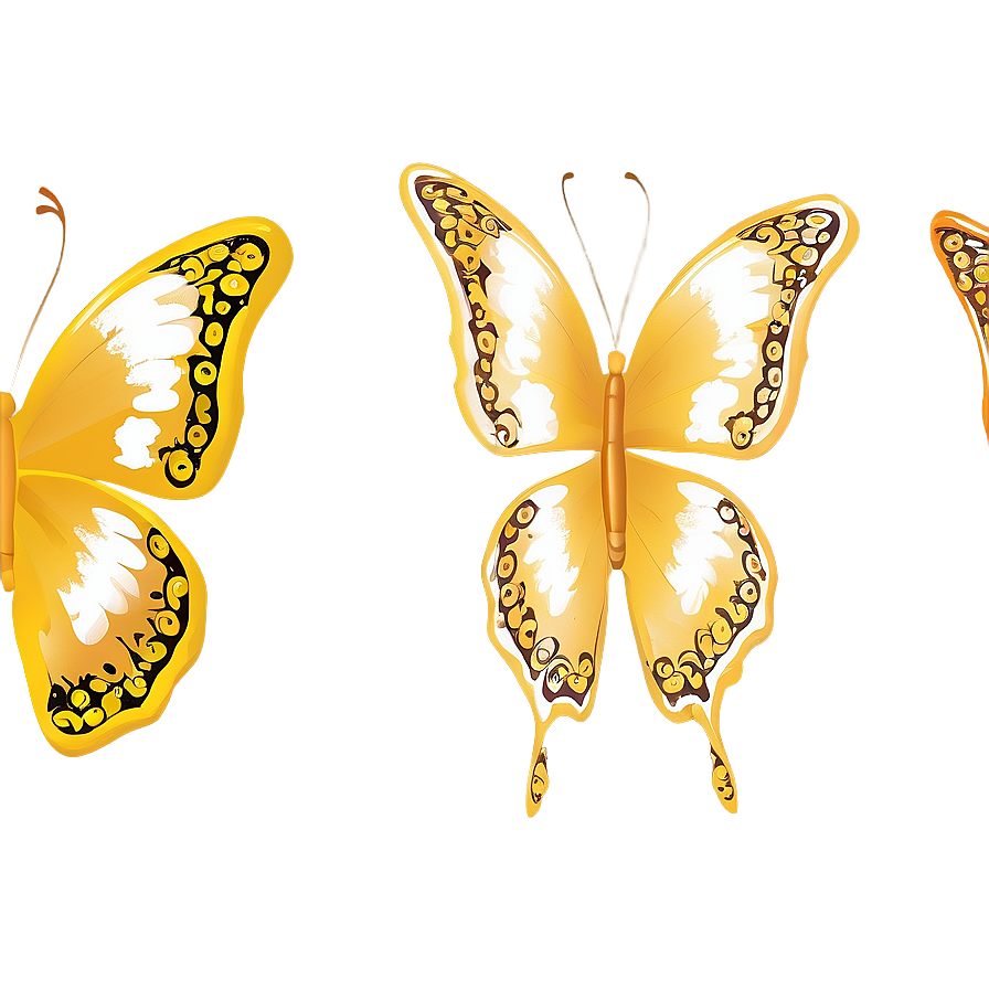 Yellow Butterfly Sketch Png 06292024