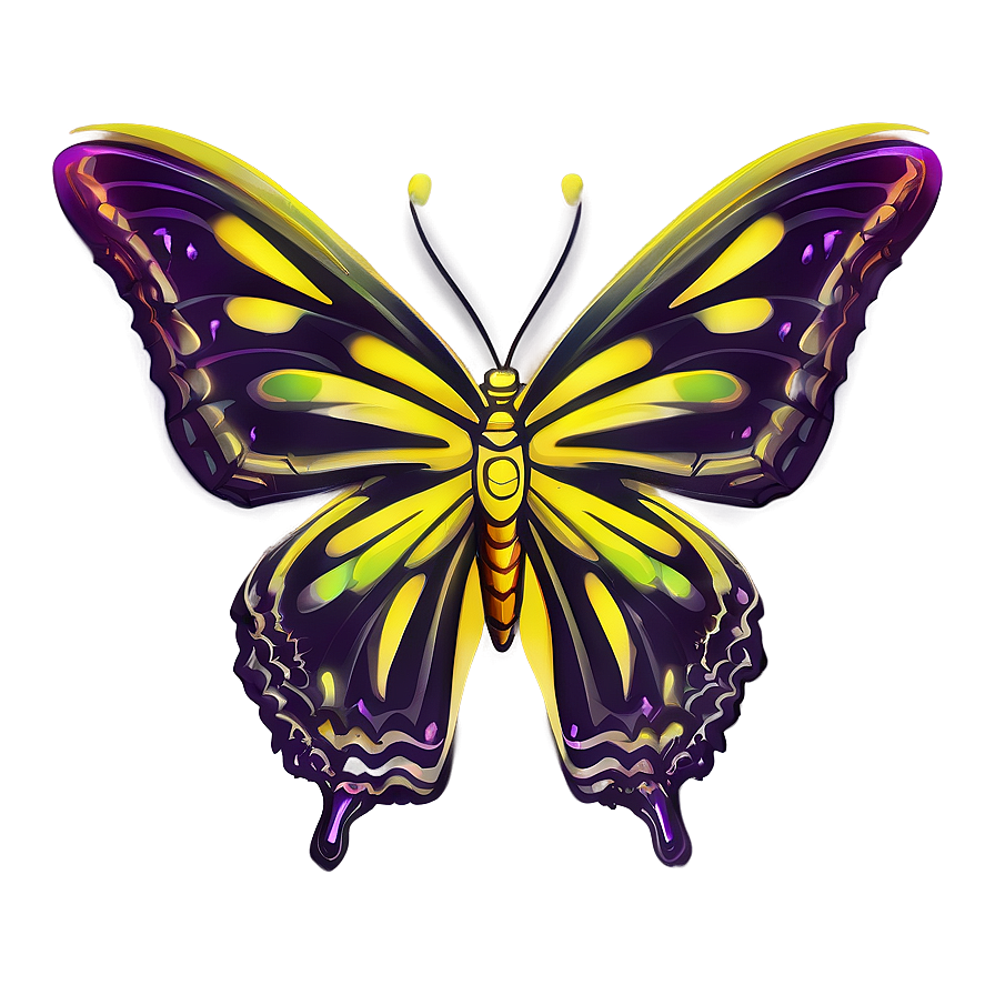 Yellow Butterfly Sketch Png 06292024