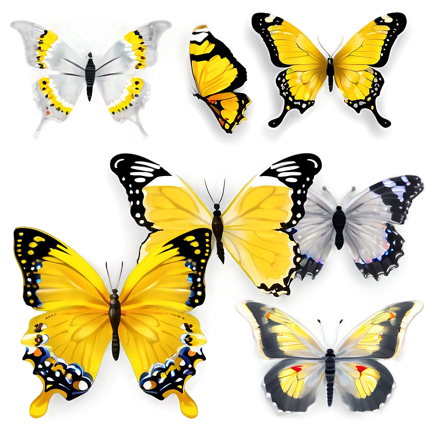 Yellow Butterfly Vector Png 06292024