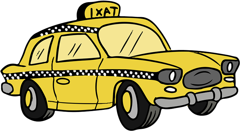 Yellow Cab Cartoon Illustration