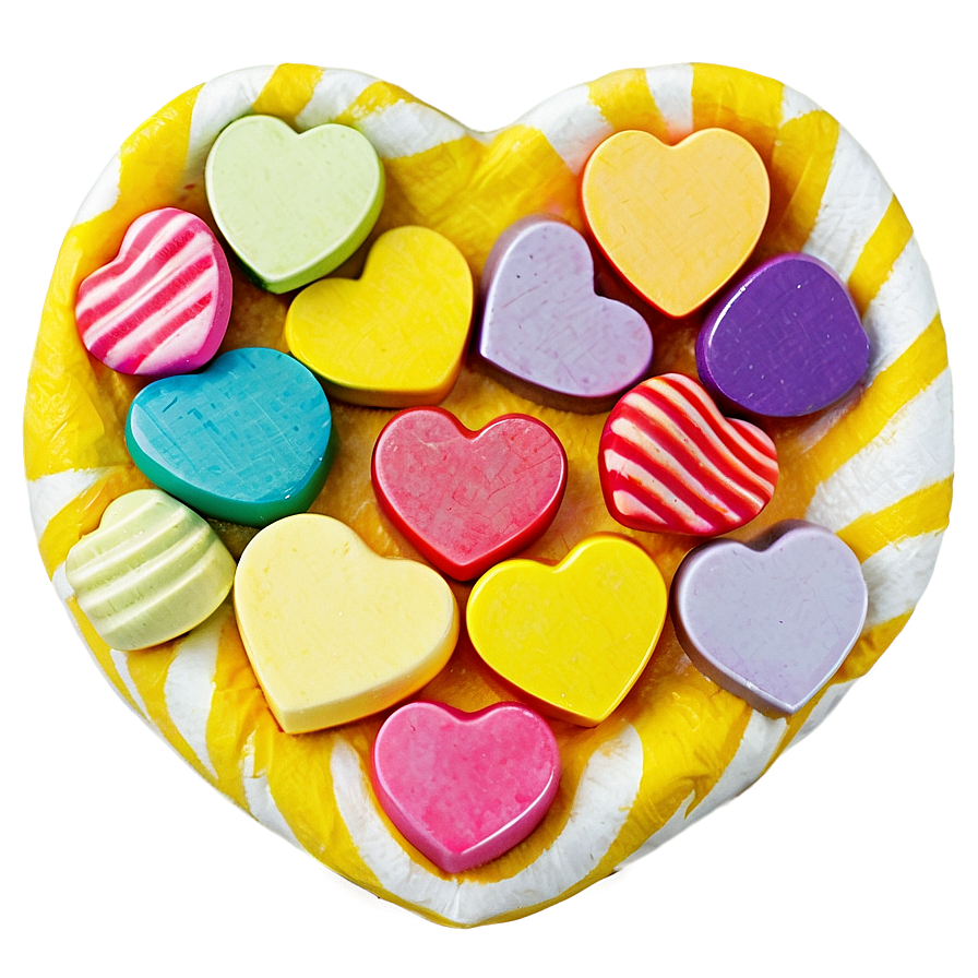 Yellow Candy Hearts Png 62