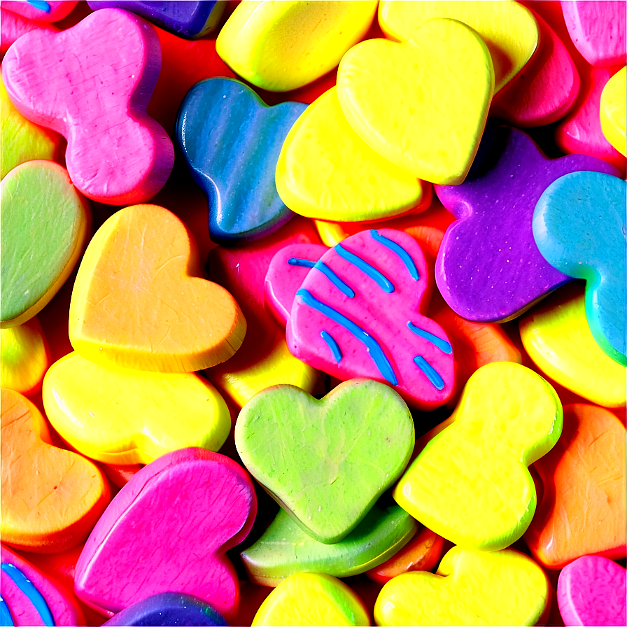 Yellow Candy Hearts Png Xal27