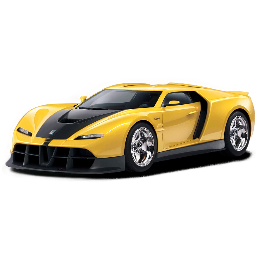 Yellow Car With Spoiler Png Rpj3