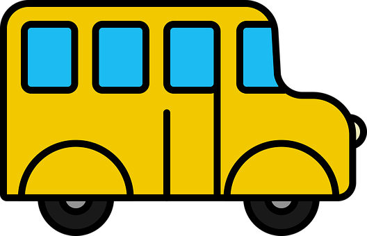 Yellow Cartoon Bus Graphic