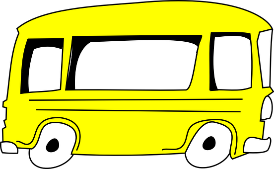 Yellow Cartoon Bus Graphic