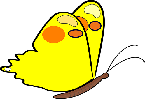 Yellow_ Cartoon_ Butterfly_ Vector