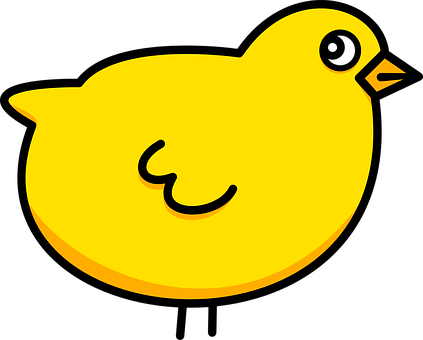 Yellow Cartoon Chick Graphic