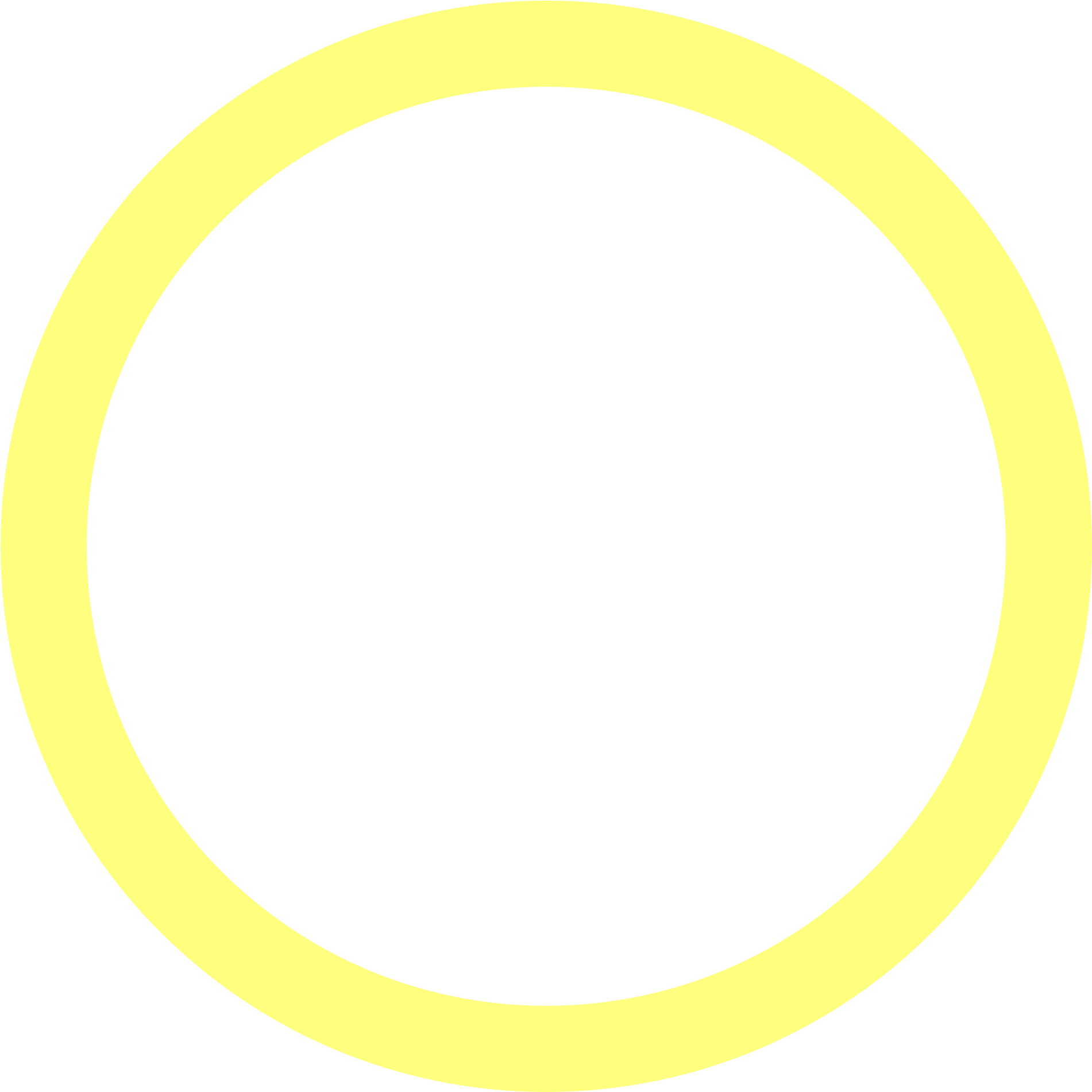 Yellow Circle Outlineon Gray Background