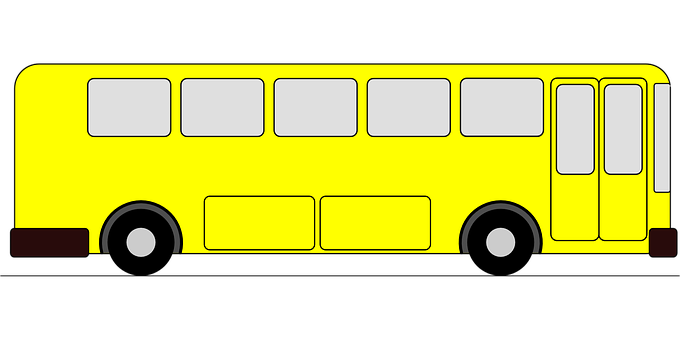 Yellow City Bus Side View