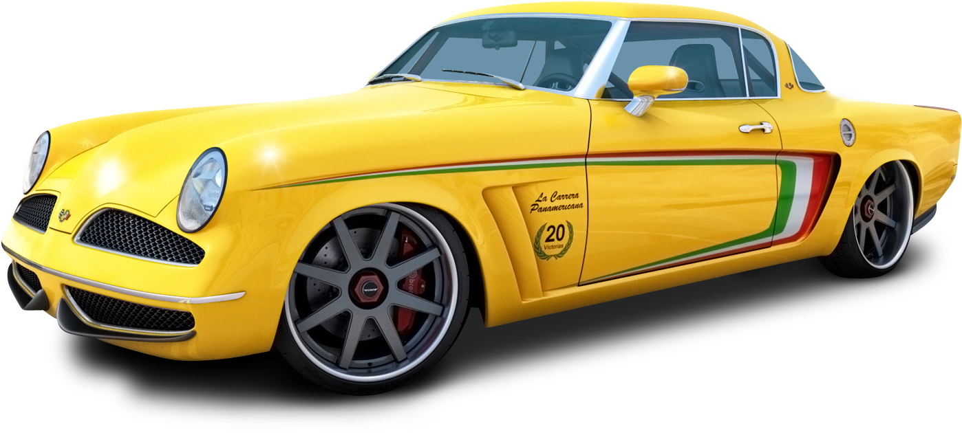 Yellow Classic Sports Car Restomod