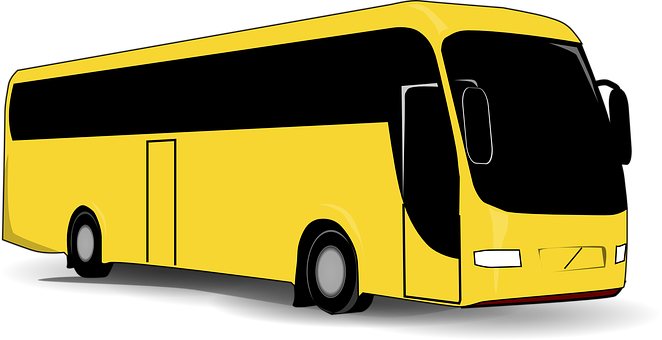 Yellow Coach Bus Vector Illustration