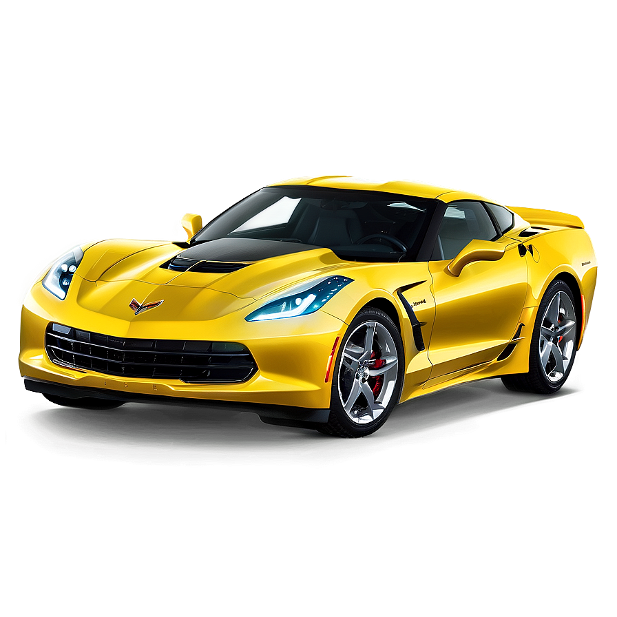 Yellow Corvette Png 06252024