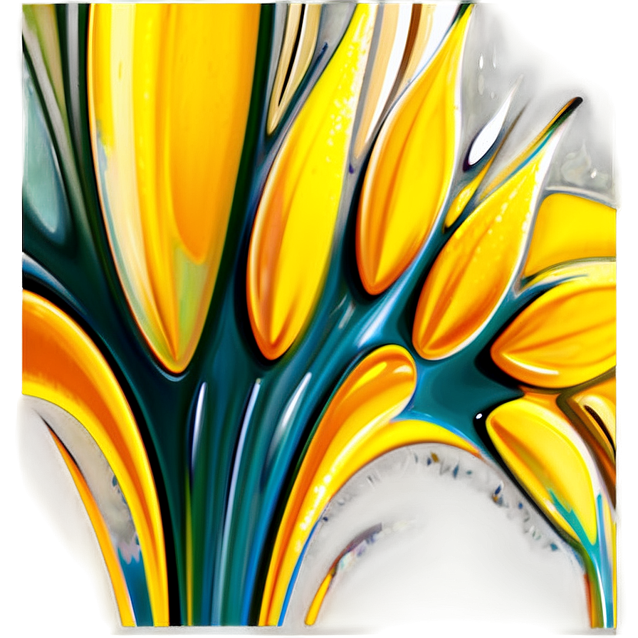 Yellow Daisy Abstract Art Png Jsx