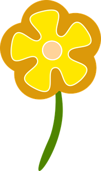 Yellow Daisy Cartoon Illustration