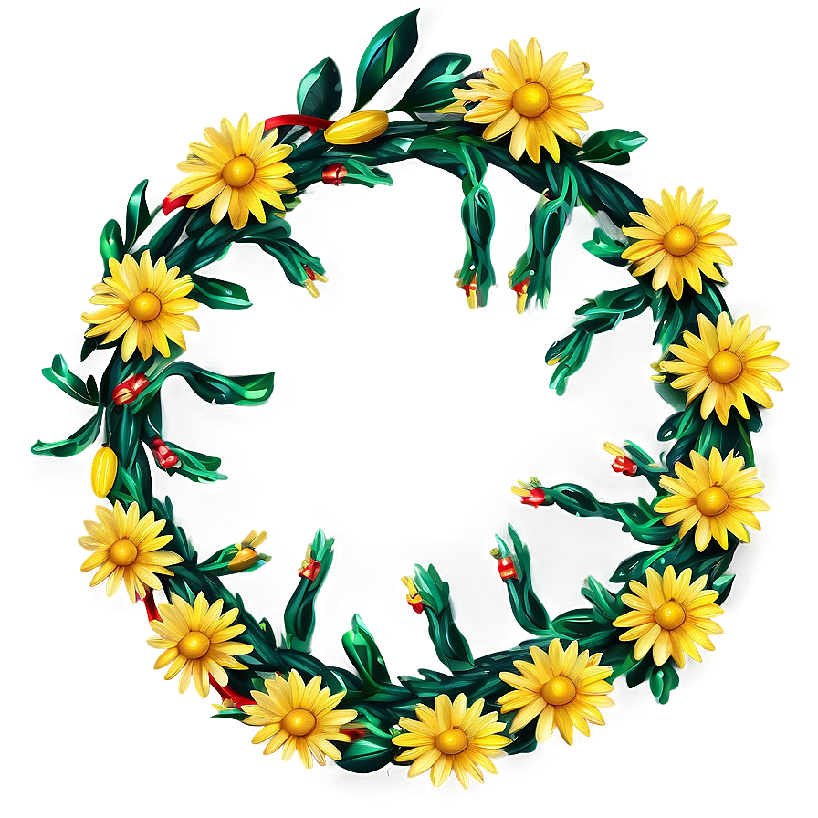 Yellow Daisy Festive Garland Png Fbh