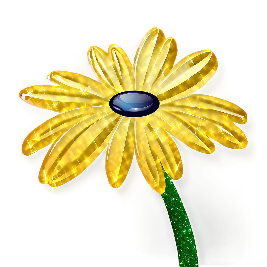 Yellow Daisy Glitter Effect Png 06292024