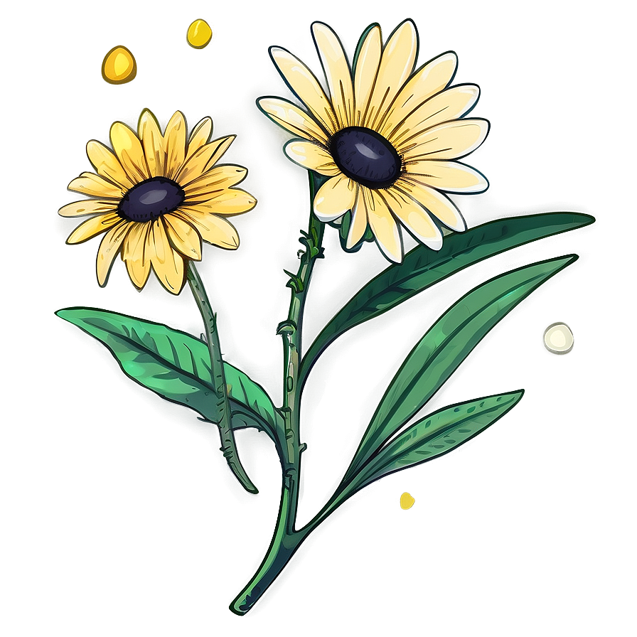 Yellow Daisy Hand Drawn Png 84