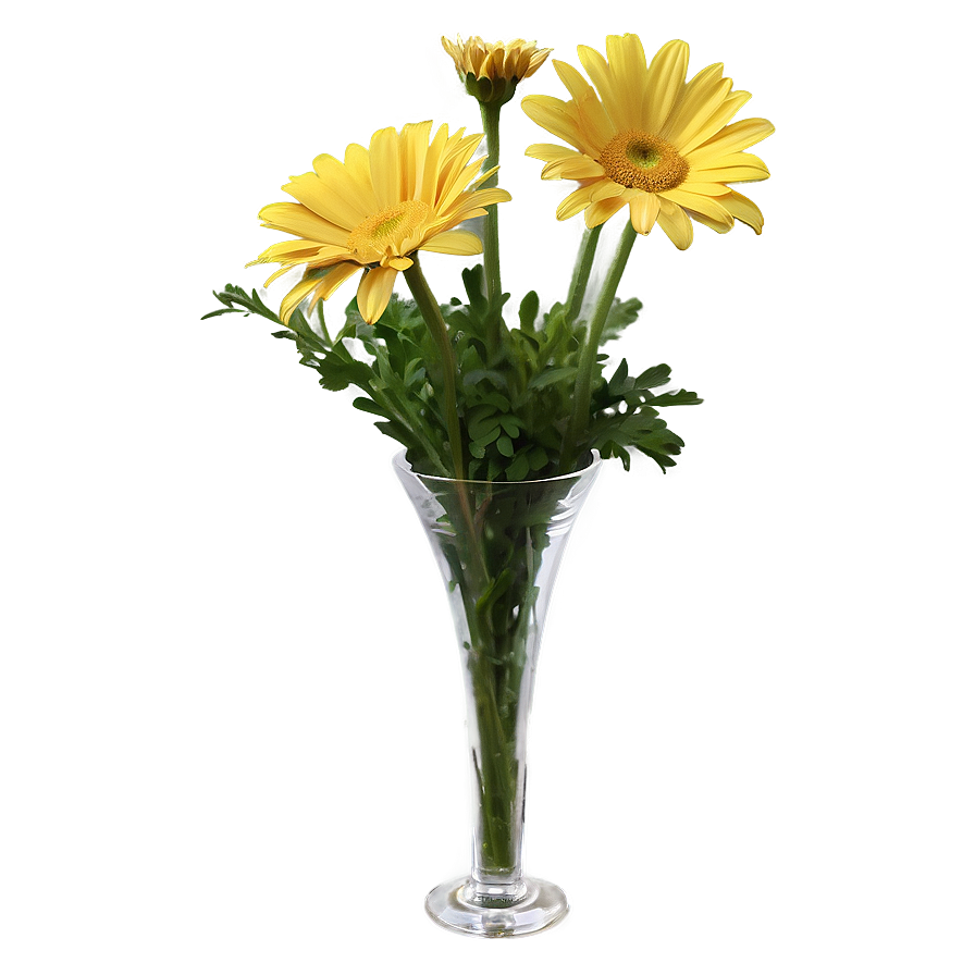 Yellow Daisy In Vase Png Dud50