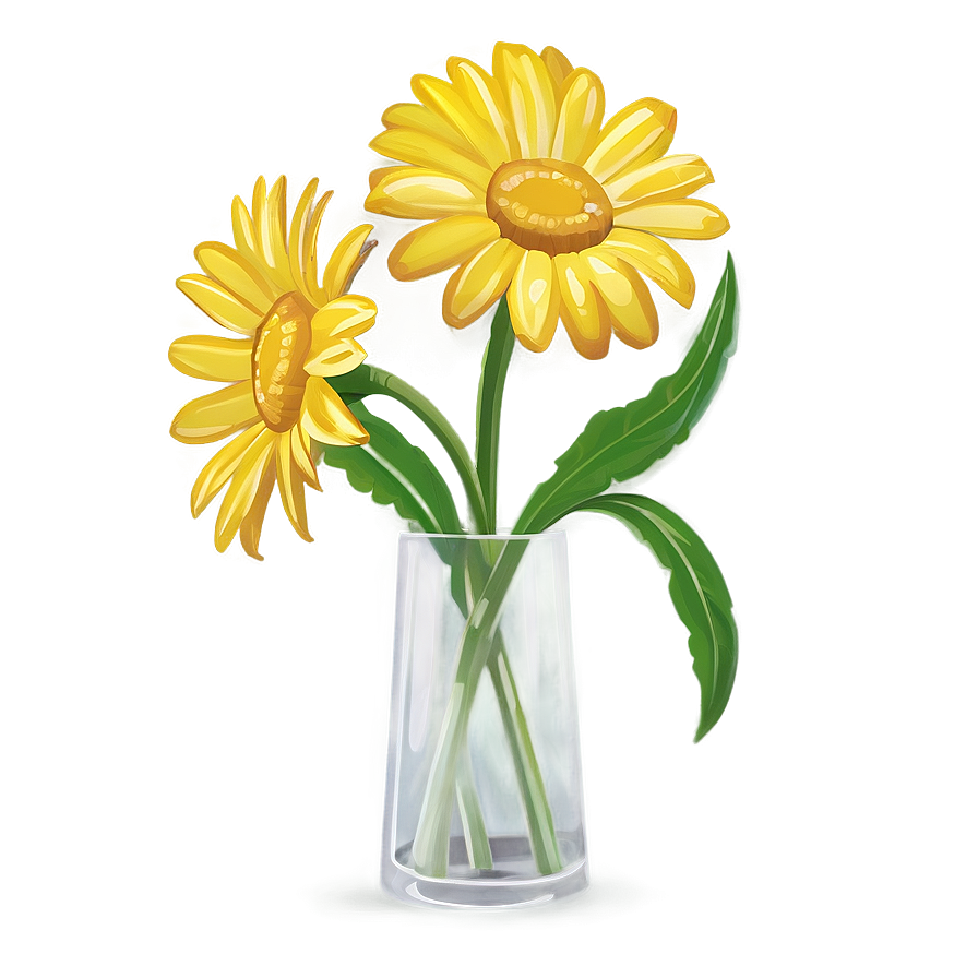 Yellow Daisy In Vase Png Tjx42