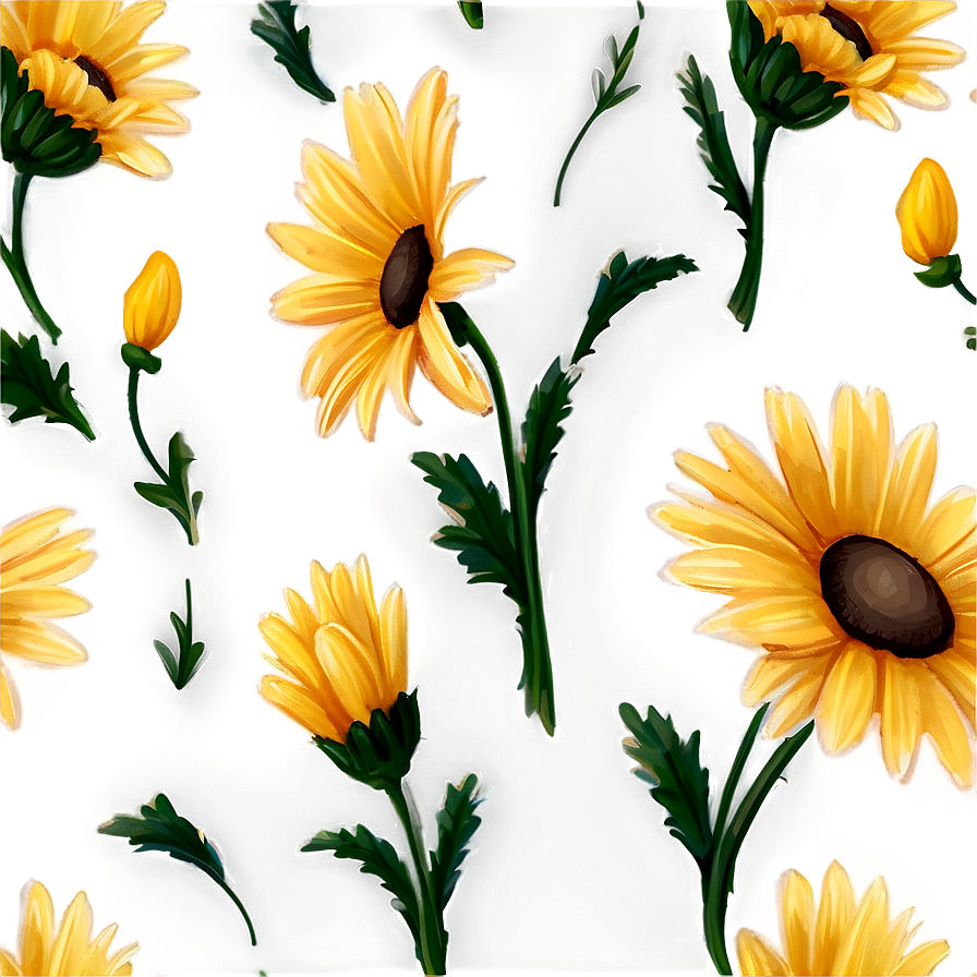 Yellow Daisy Seamless Pattern Png 06292024